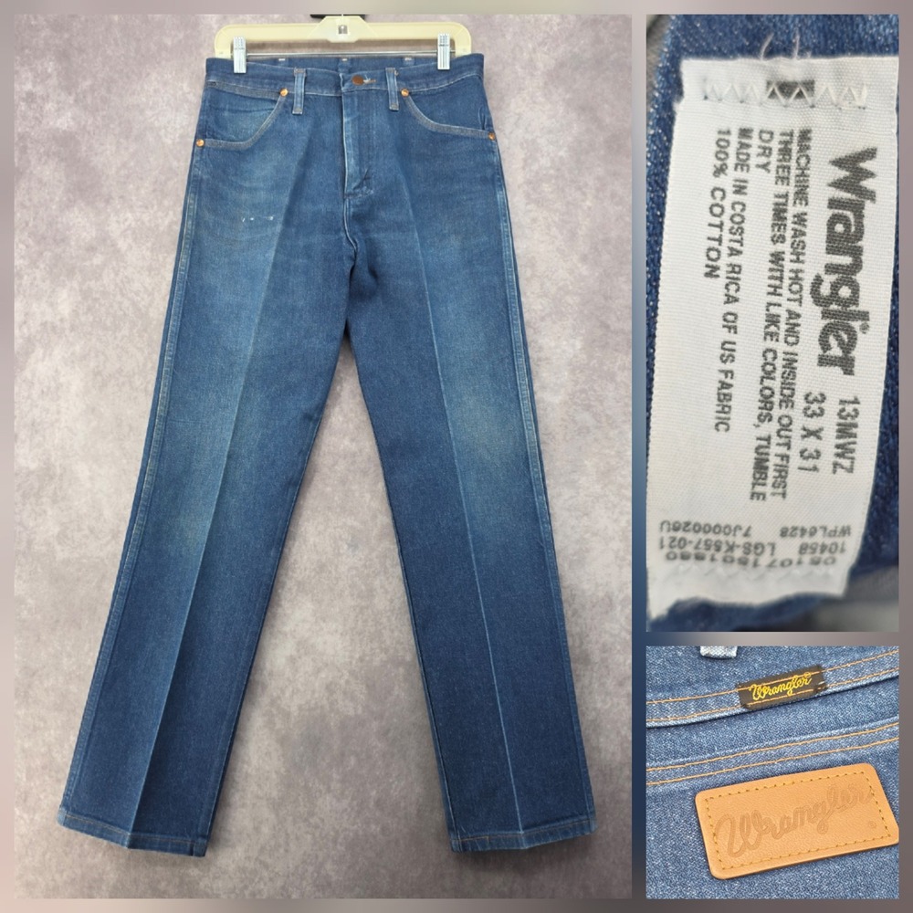Vintage Wrangler Jeans Mens 33x31 Cowboy Cut 13WMZ Medium Wash Straight Denim